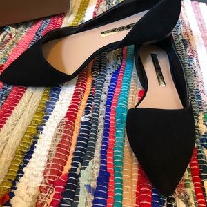 Audrey Brooke black suede flats